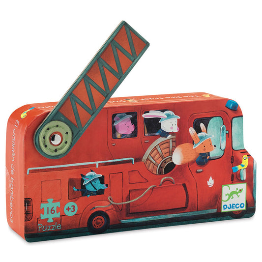 Silhouette Puzzle Fire Truck