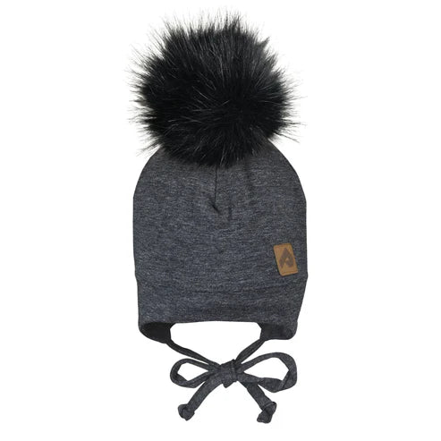 Grey winter tie up Hat