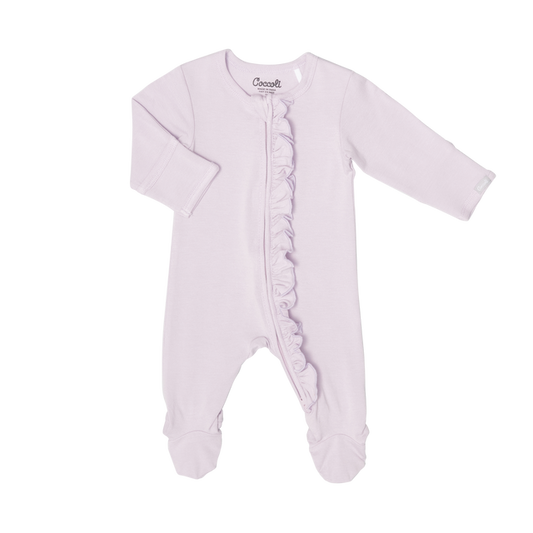 Purple Modal Zipper Footie Frill