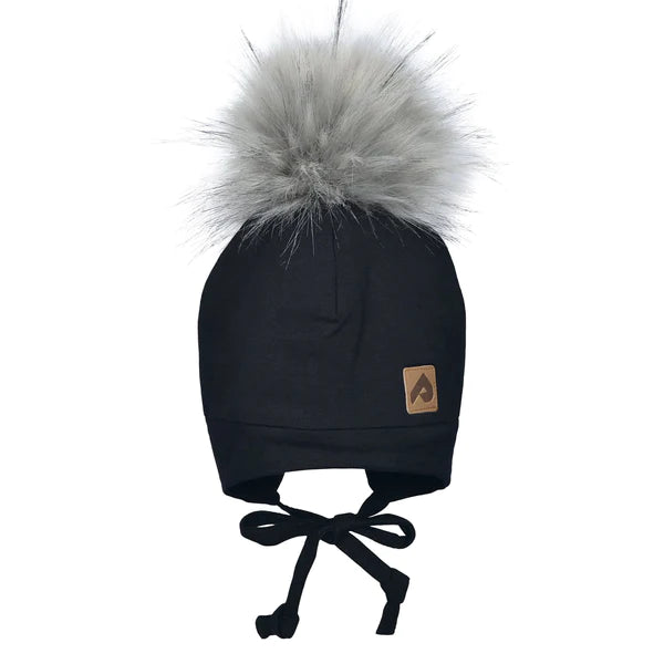 Black winter tie up Hat